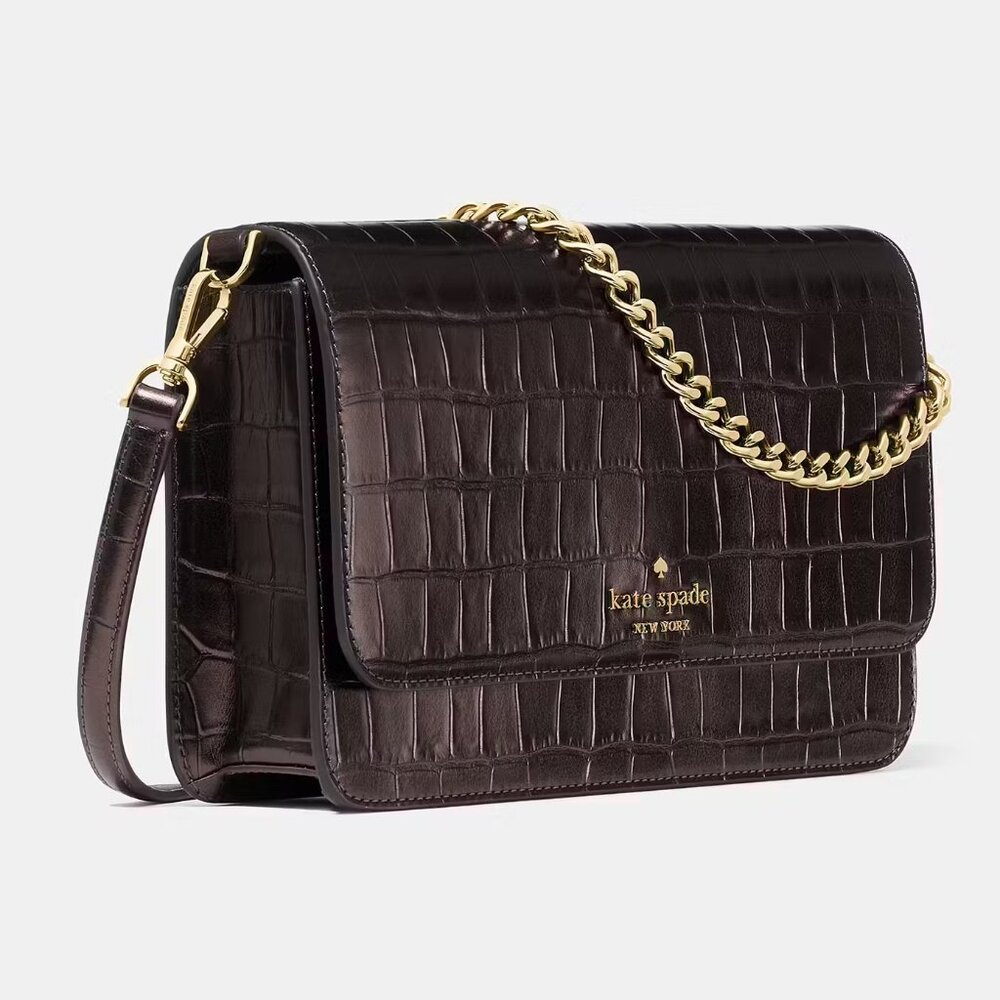 NWT Kate Spade Madison Croc Embossed Willow Medium Convertible Crossbody
